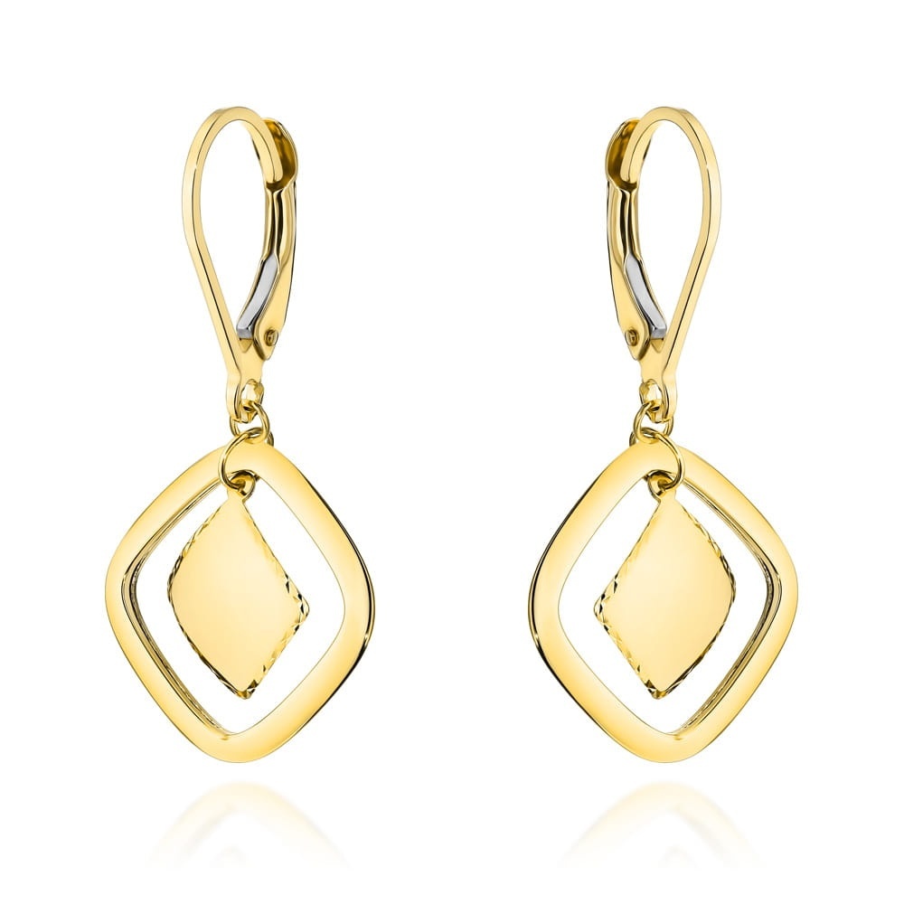 Cercei Aur 14k cu Model Romburi