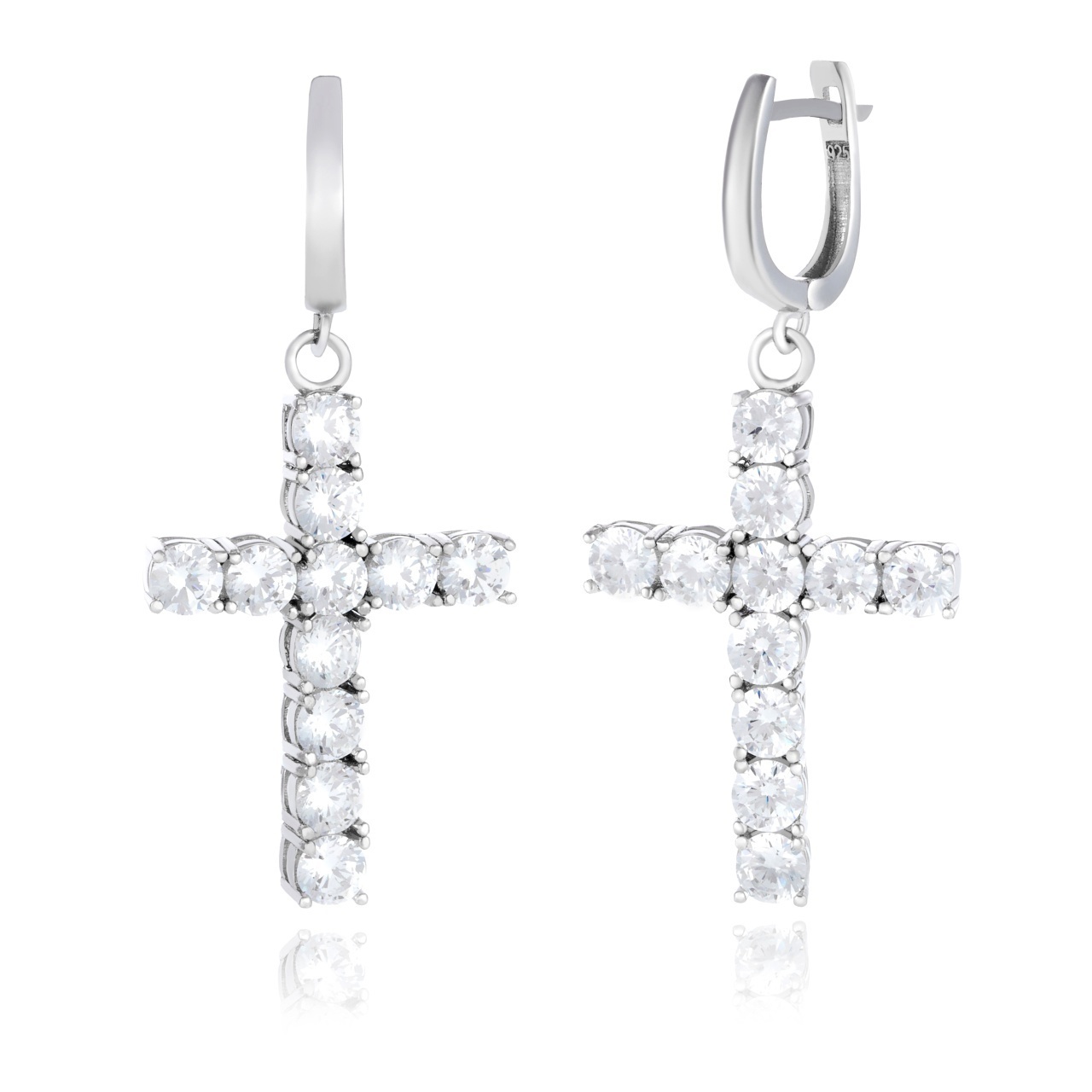 Cercei Crystal Cross din argint 925