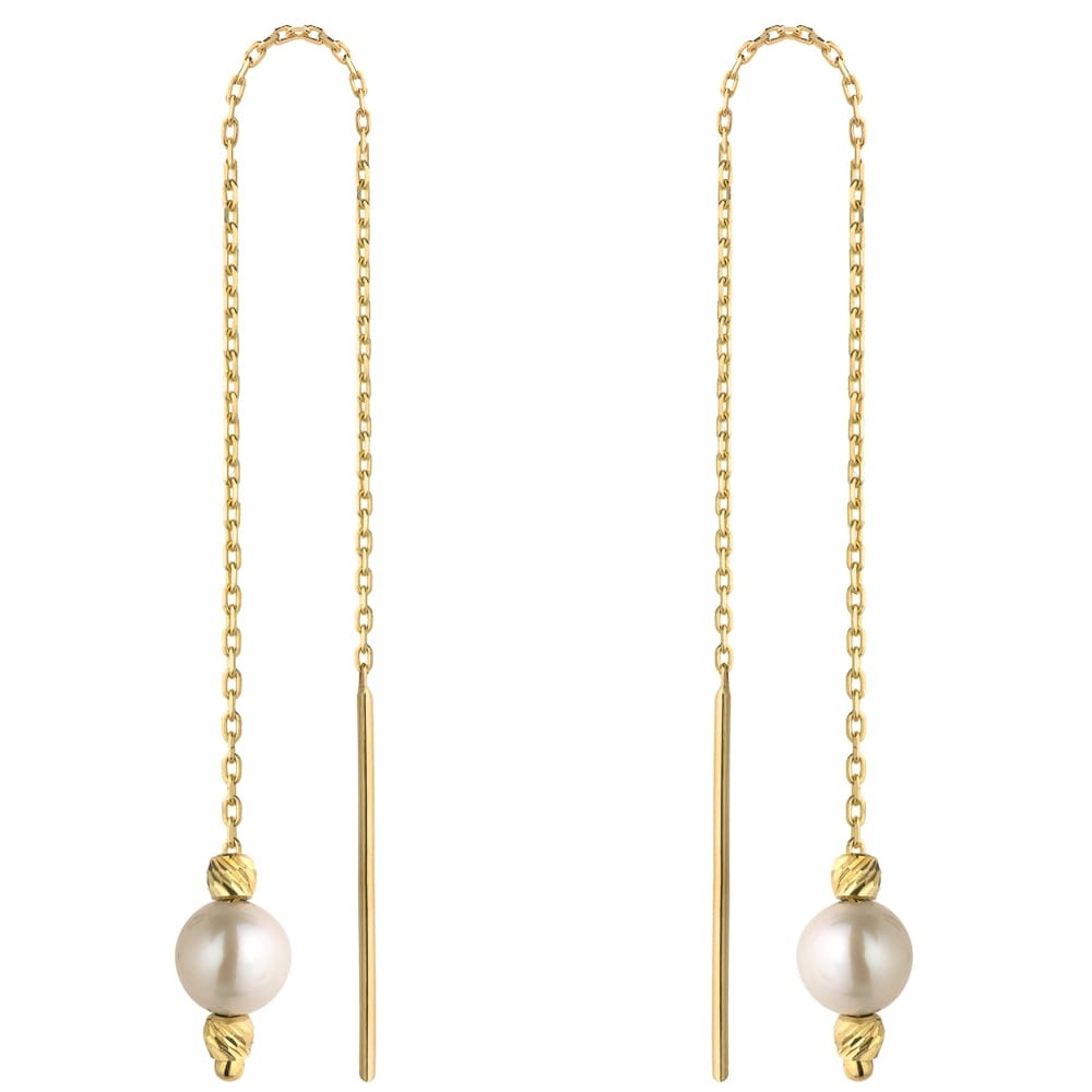 Cercei Fir Aur 14k cu Perla