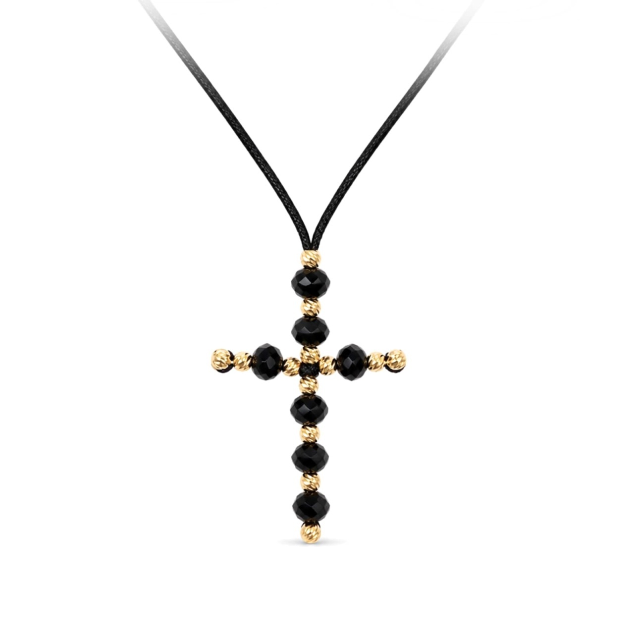 Choker Crystal Black Cross din AUR 14K