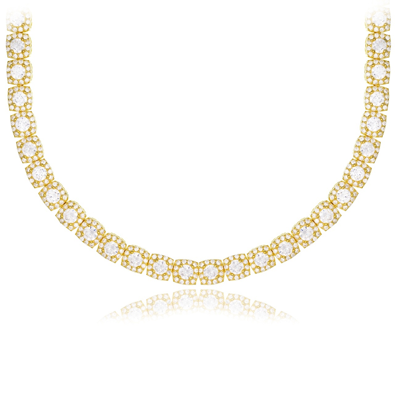 Colier Angel Cubic Collection din argint 925 placat cu aur cu cristale