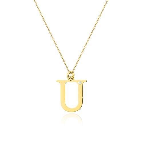 Colier Aur 14K cu Diamant Natural 0.01 ct
