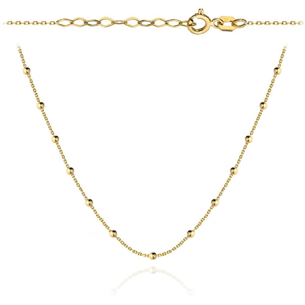 Colier Choker Delicat Din Aur Galben 14K Cu Bile