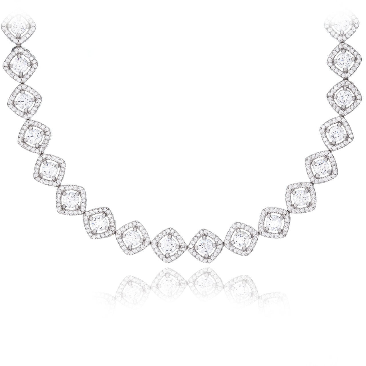 Colier din argint 925 cu cristale Angel Collection Large Rombic