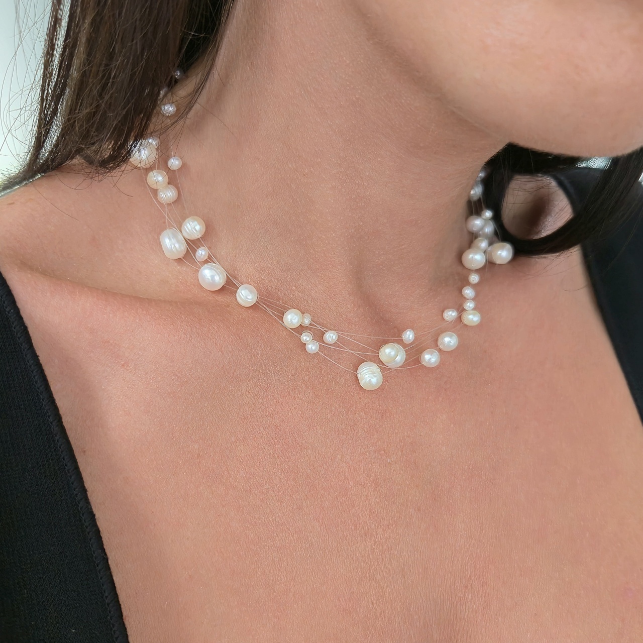 Colier Floating Pearls din Argint 925