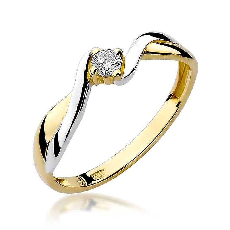 Inel Aur 9K cu Diamant Natural 0.08 ct
