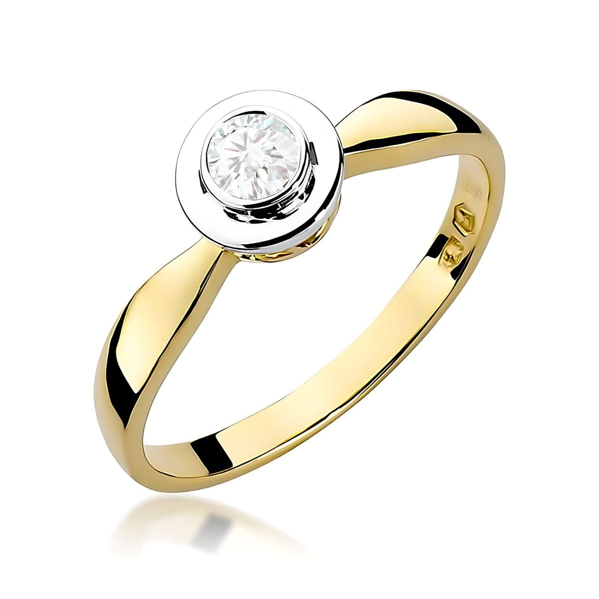 Inel Aur 9K cu Diamant Natural 0.15 ct