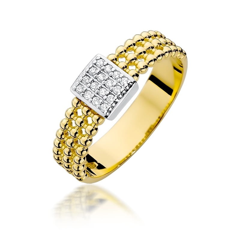 Inel Aur 9K cu Diamante Naturale 0.08 ct