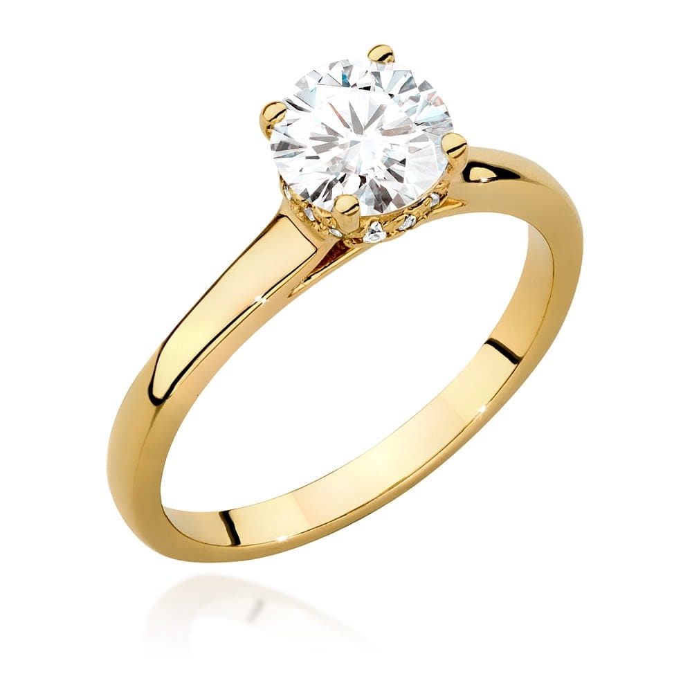 Inel Aur 9K cu Diamante Naturale 1.07 ct
