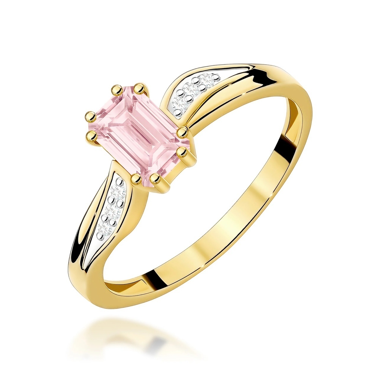 Inel Aur 9K cu Diamante Roz de Laborator 0.53 ct