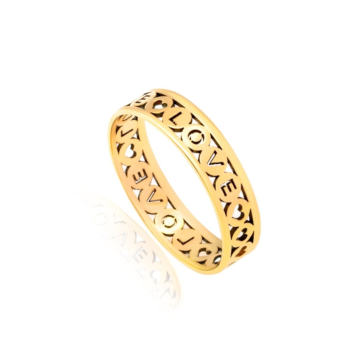 Inel LOVE Hearts din aur 14K