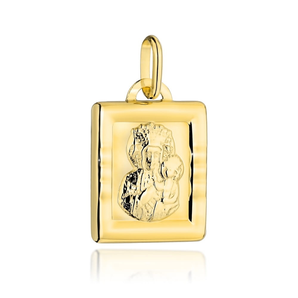Medalion Carte Aur 14k cu Maica Sfanta si Iisus Hristos