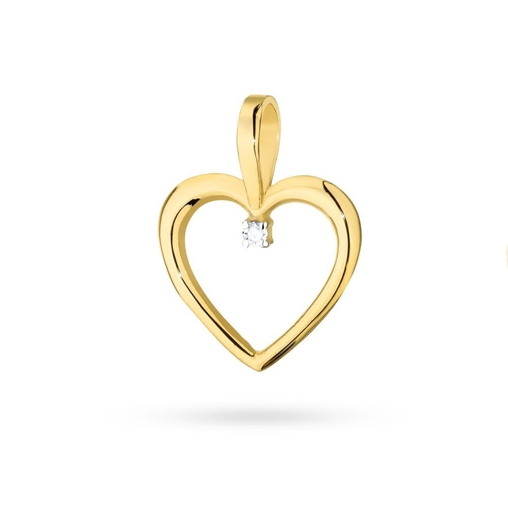 Pandantiv Aur 14K cu Diamant Natural 0.01 ct