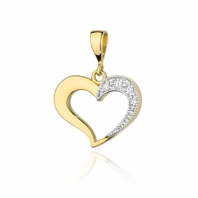Pandantiv Aur 14K cu Diamante Naturale 0.08 ct