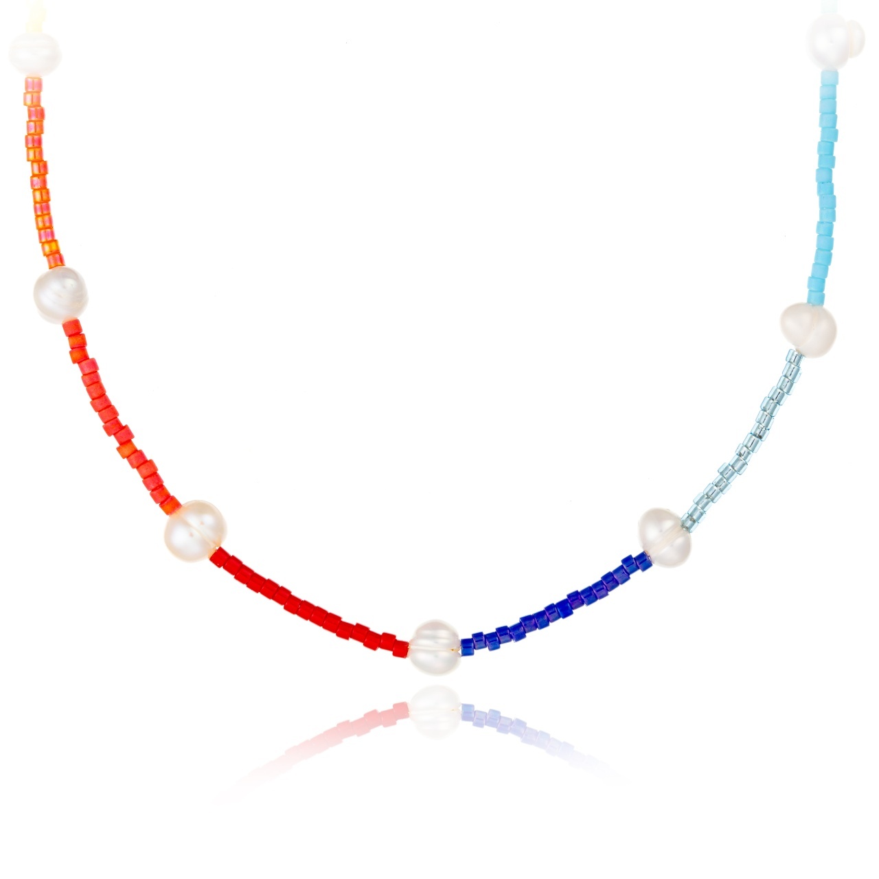 SET Bratara Glezna si Colier Summer Rainbow cu Miyuki si perle de cultura