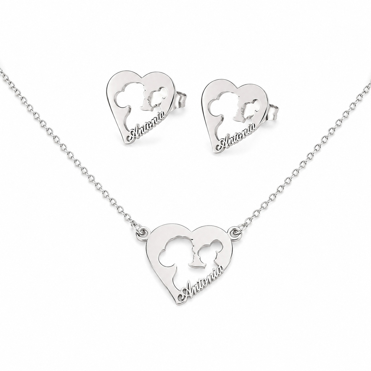 Set personalizabil din argint 925 Mama si copilul