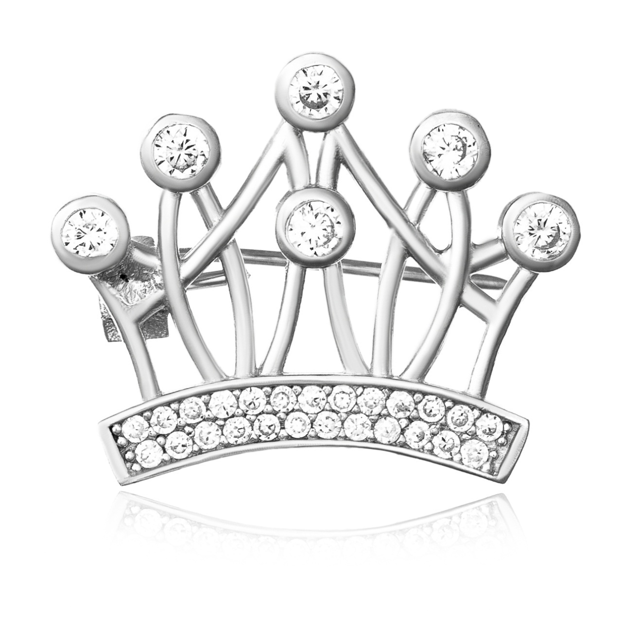 Brosa din argint 925 cu cristale Crown