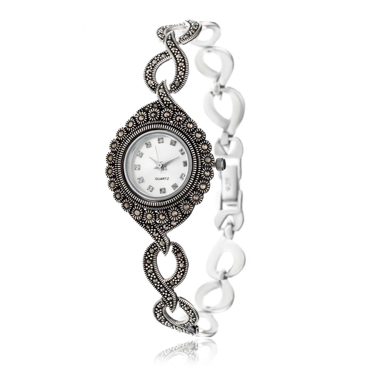 Ceas din Argint 925 cu marcasite 26.45g 20cm
