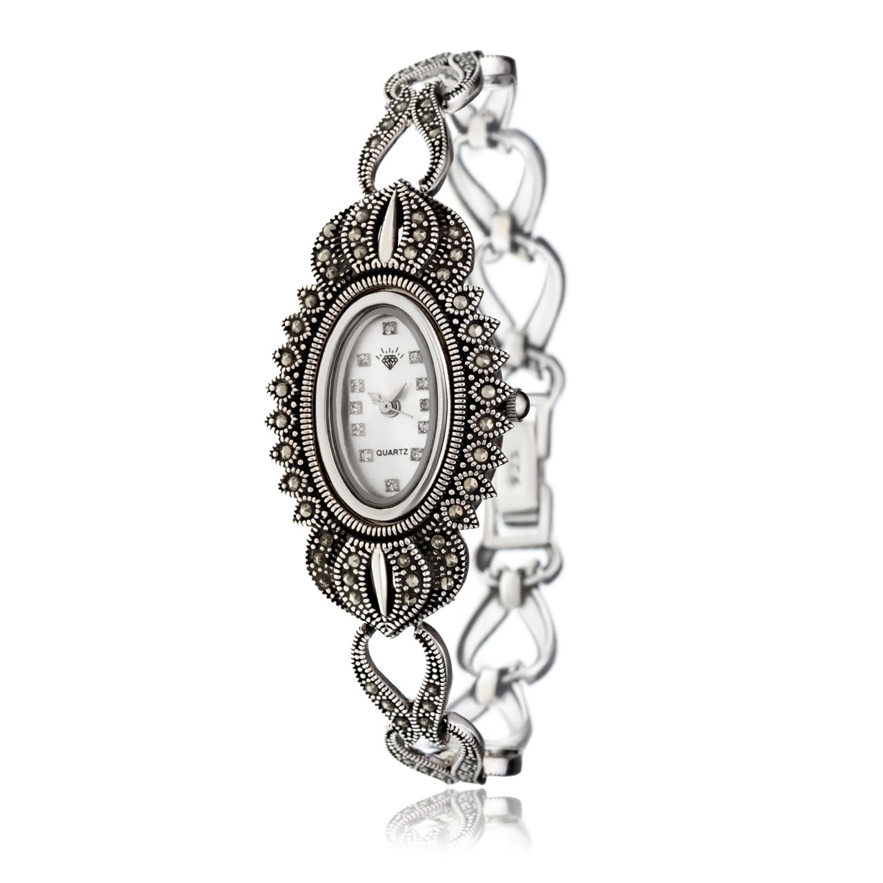 Ceas din Argint 925 cu marcasite 35.83g