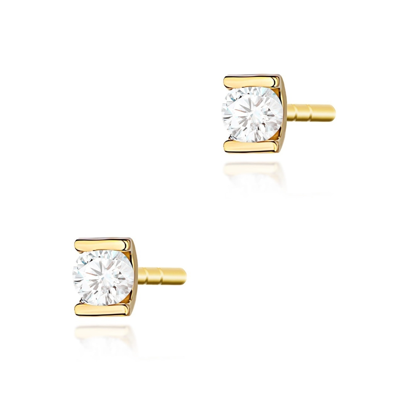 Cercei Aur 14K cu Diamant Natural 0.04 ct