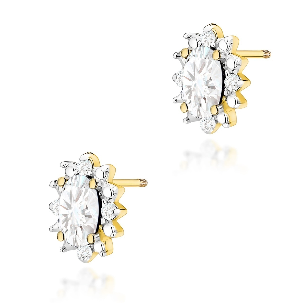 Cercei Aur 14K cu Diamante de Laborator 0.54 ct Filet cu Protectie