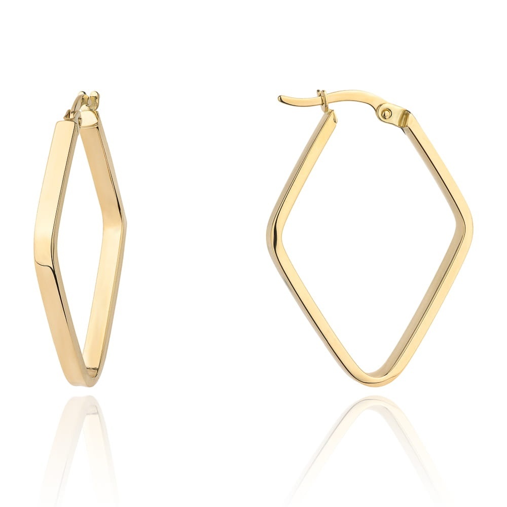 Cercei Eleganți Din Aur 14K Model Romb