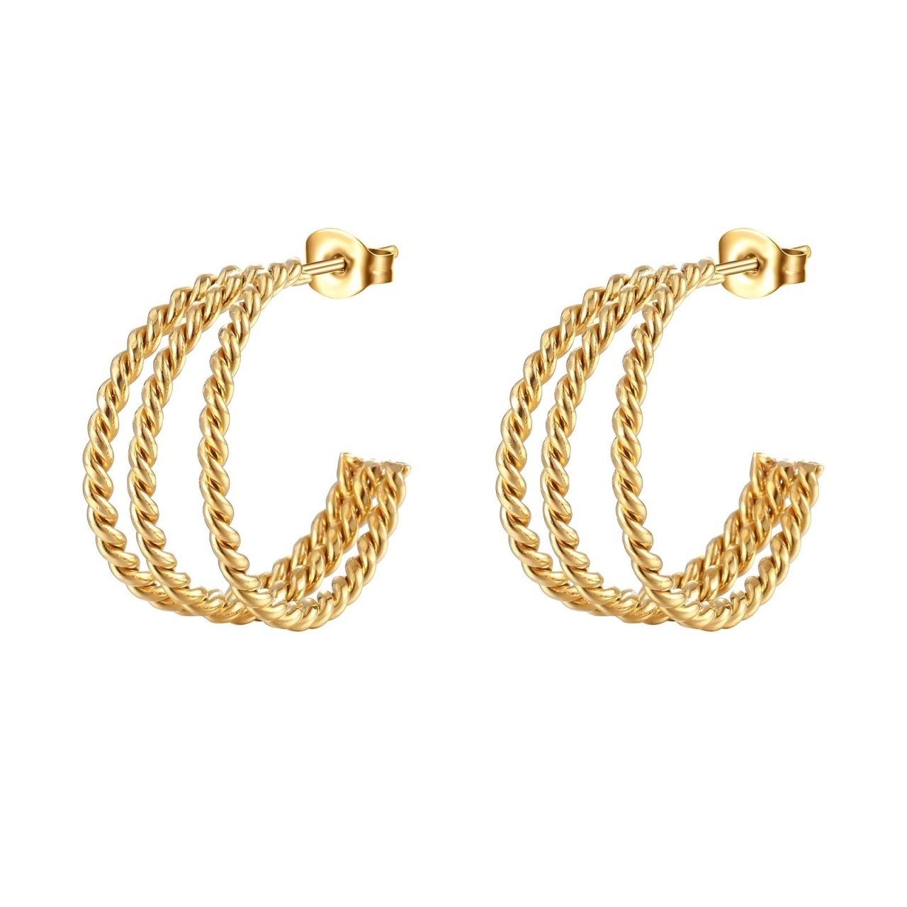Cercei Madonna din Inox placati cu AUR 18K