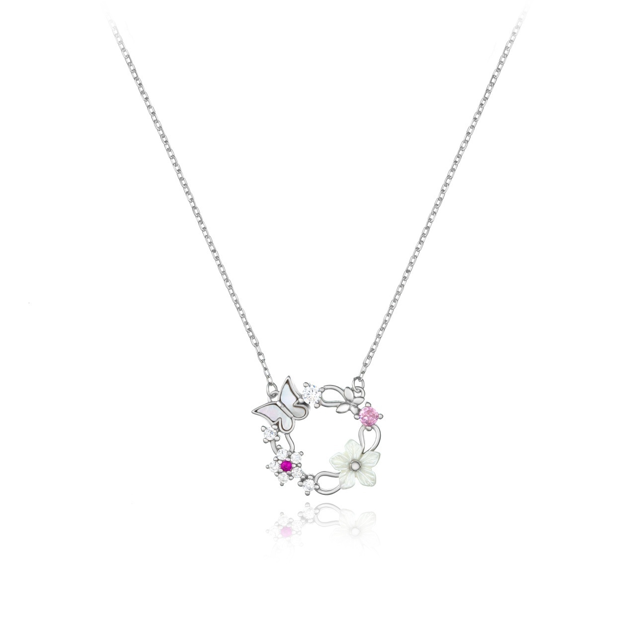 Colier din argint 925 cu cristale Spring Story