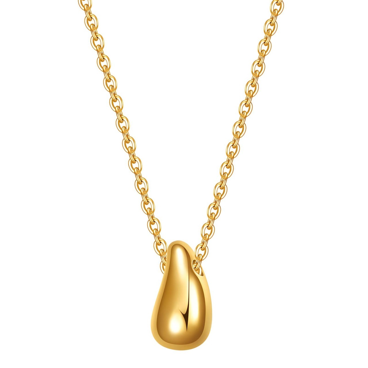 Colier Drop din Inox placat cu AUR 18K