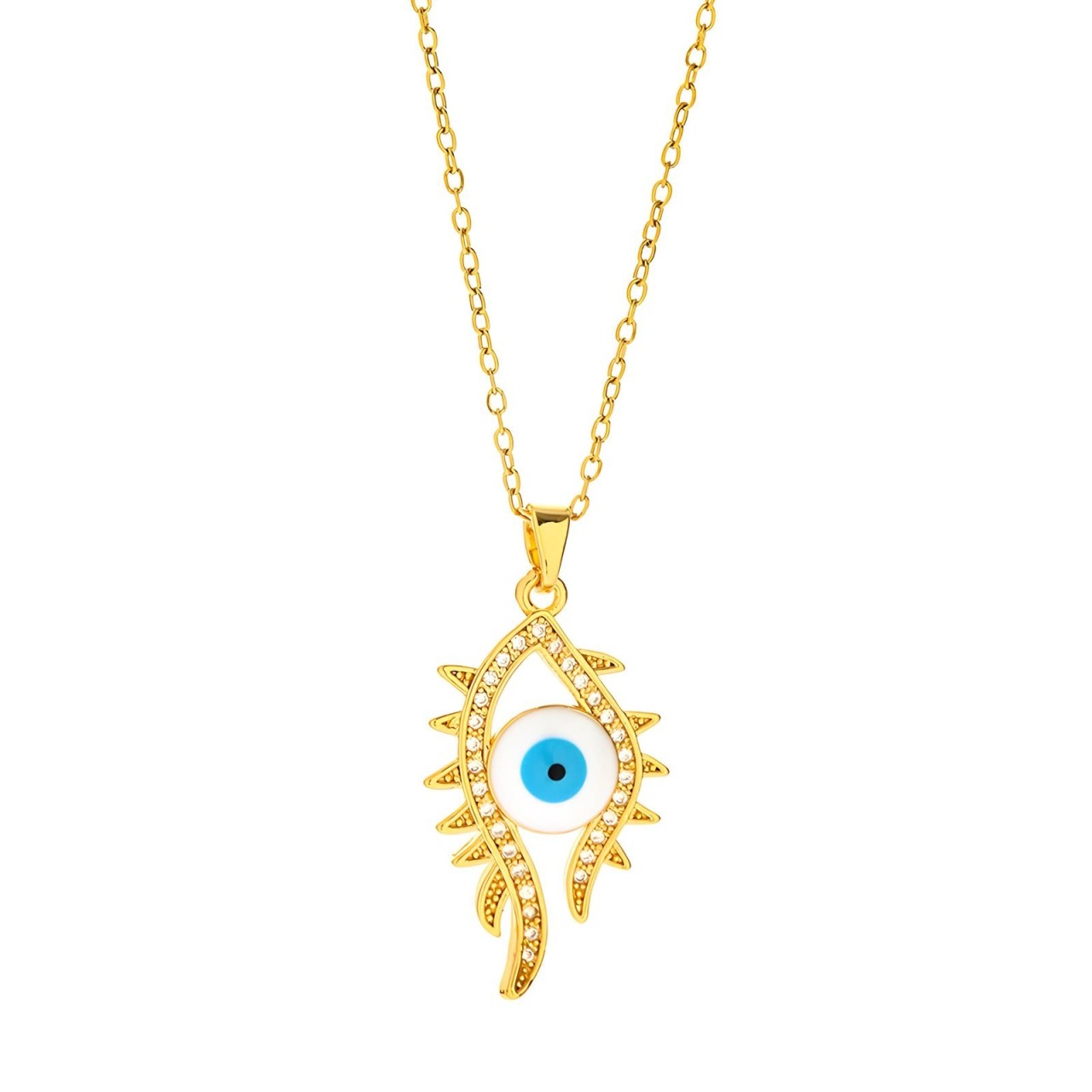 Colier Evil Eye Tess din Inox placat cu AUR