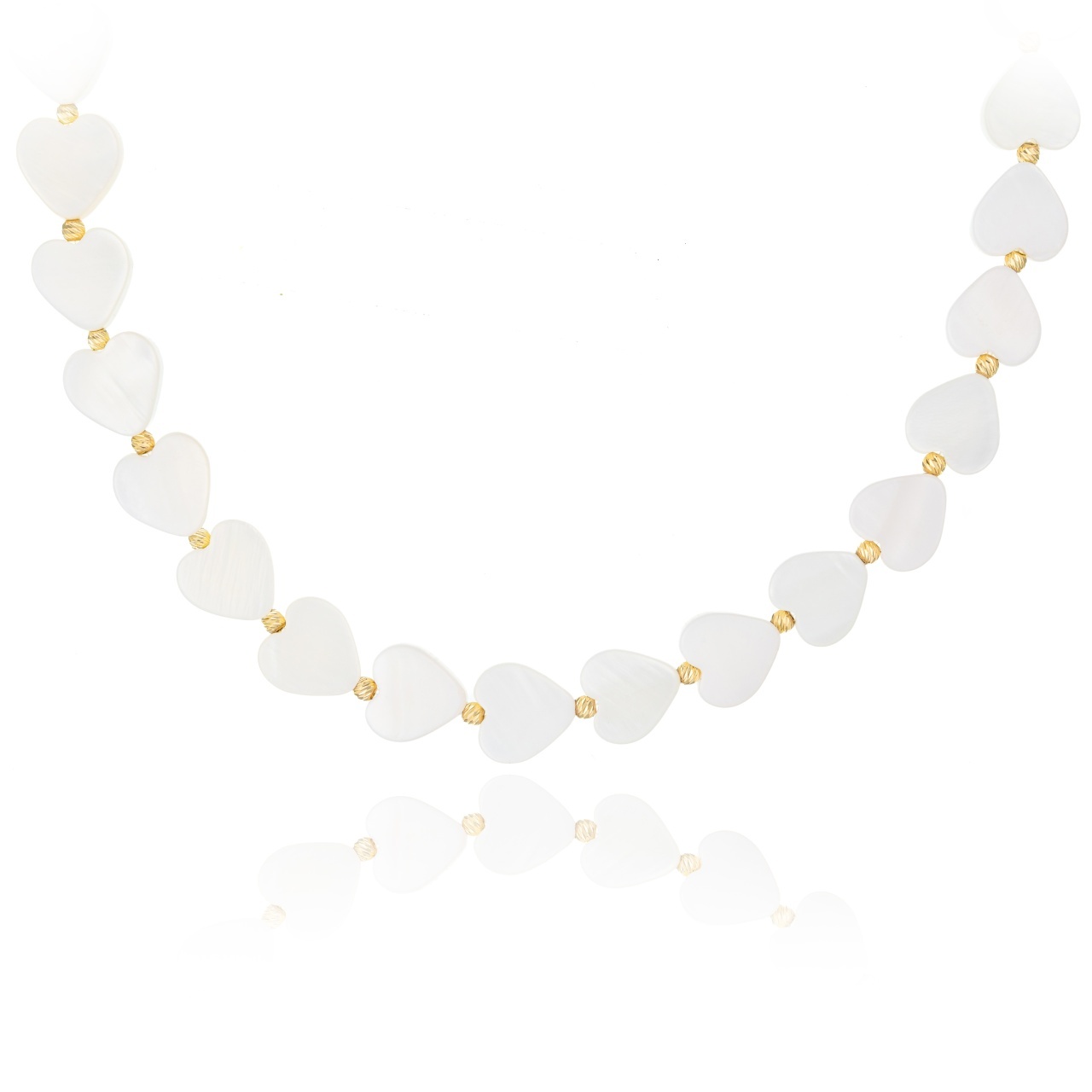 Colier Natural Heart cu Sidef si AUR 14K