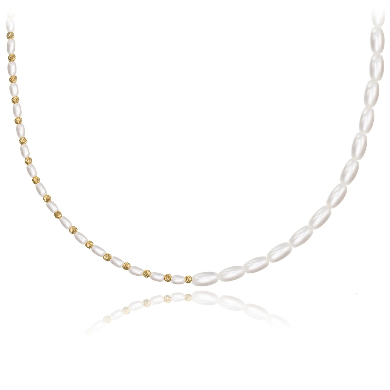 Colier Perlisse din AUR 14K cu Perle Mallorca