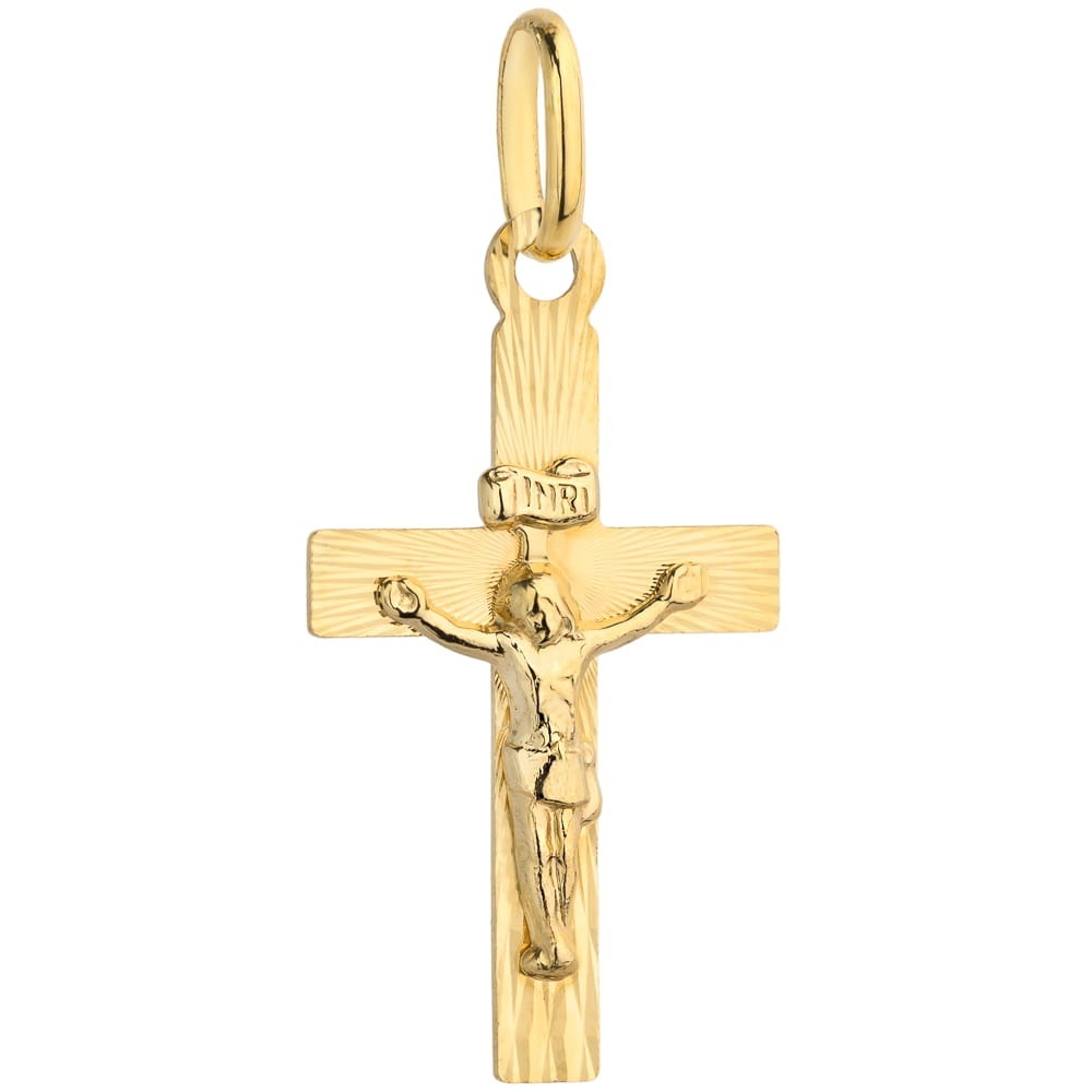 Cruciuliță Aur 14K cu Imaginea lui Iisus Hristos – Eleganță Divină
