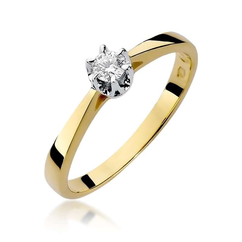 Inel Aur 14K cu Diamant Natural 0.15 ct
