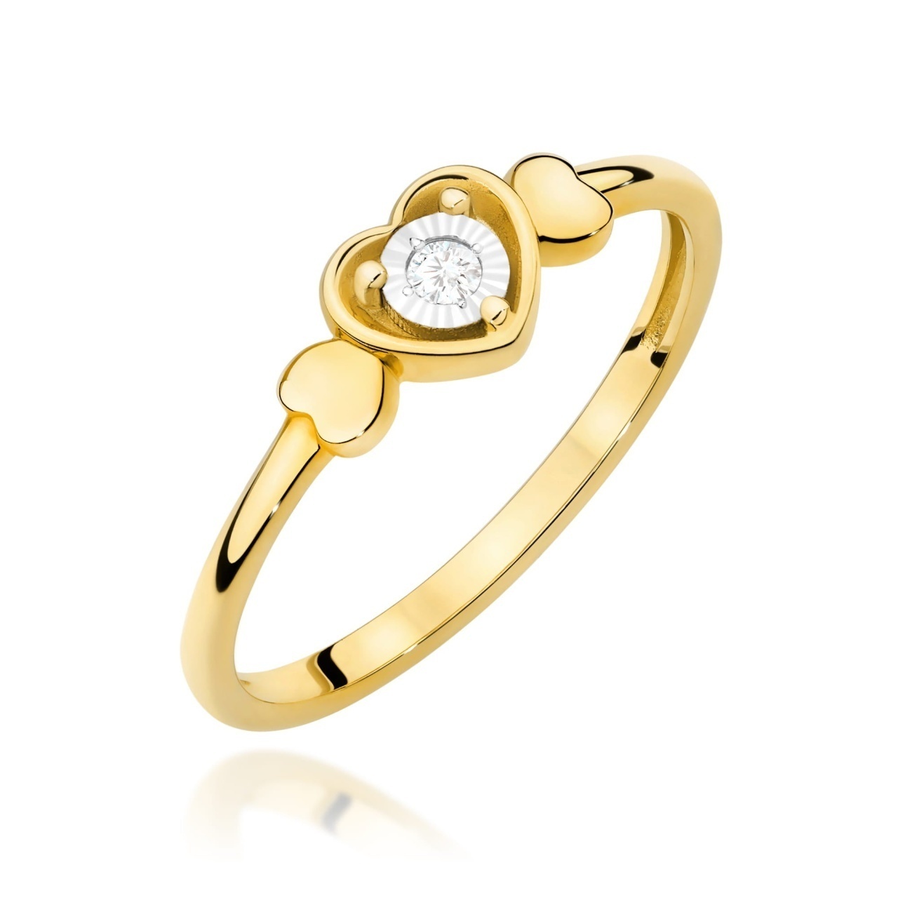 Inel Aur 9K cu Diamant Natural 0.03 ct