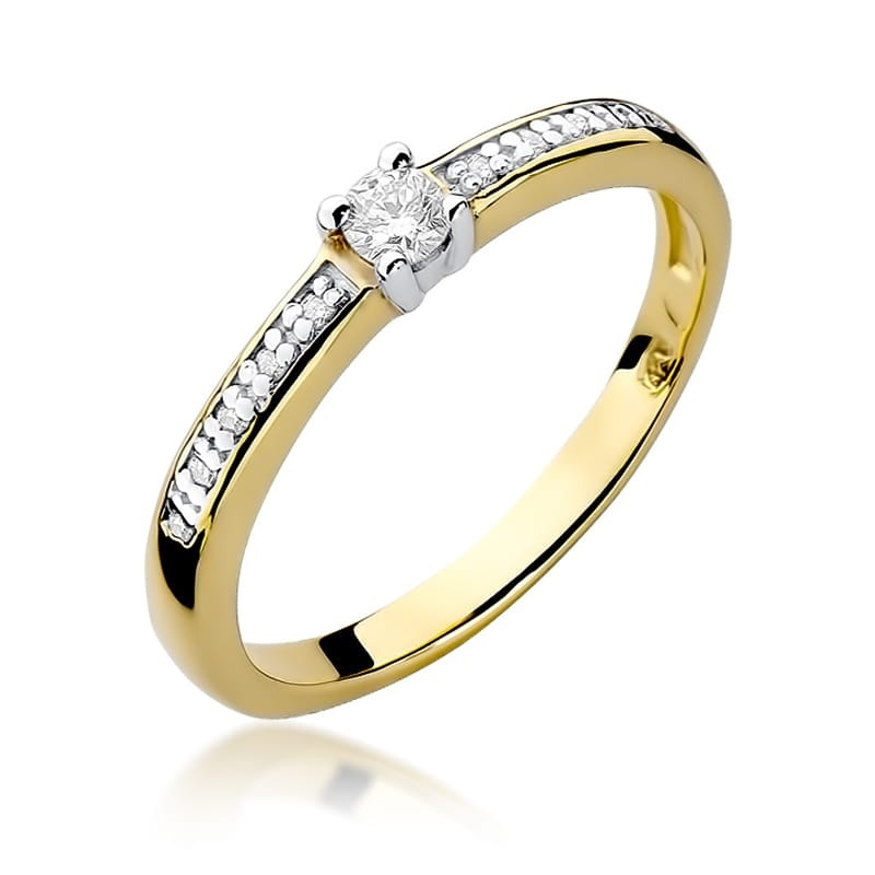 Inel Aur 9K cu Diamante Naturale 0.13 ct