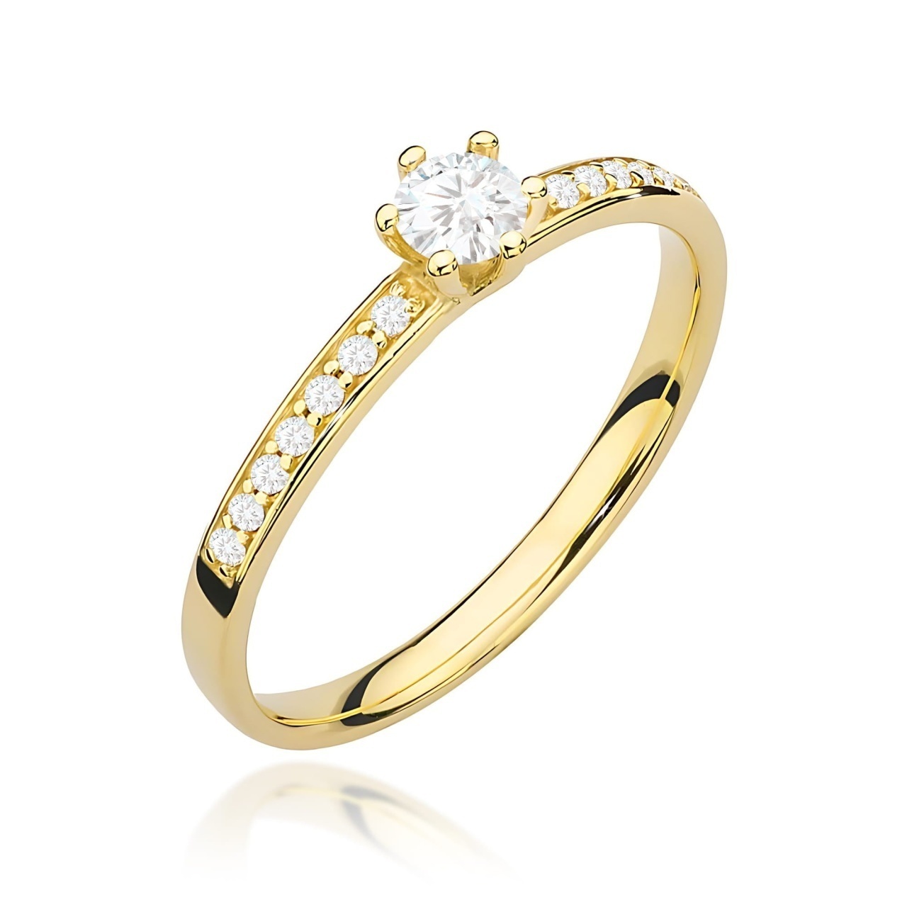 Inel Aur 9K cu Diamante Naturale 0.17 ct