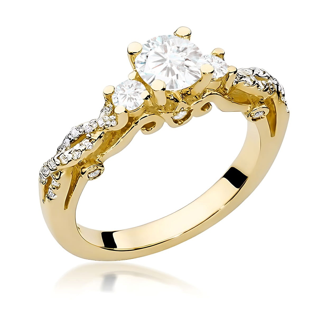 Inel Aur 9K cu Diamante Naturale 0.84 ct