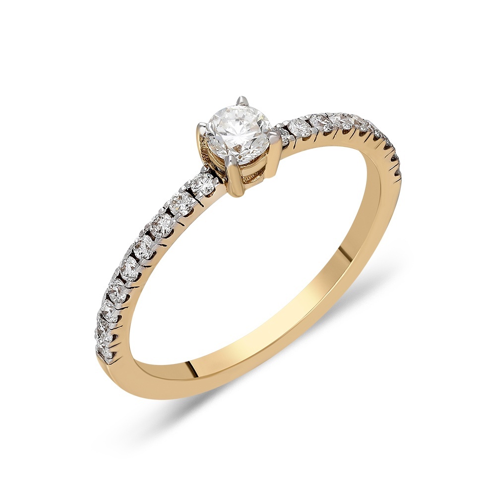 Inel Divine Gold din AUR 14K cu Diamante