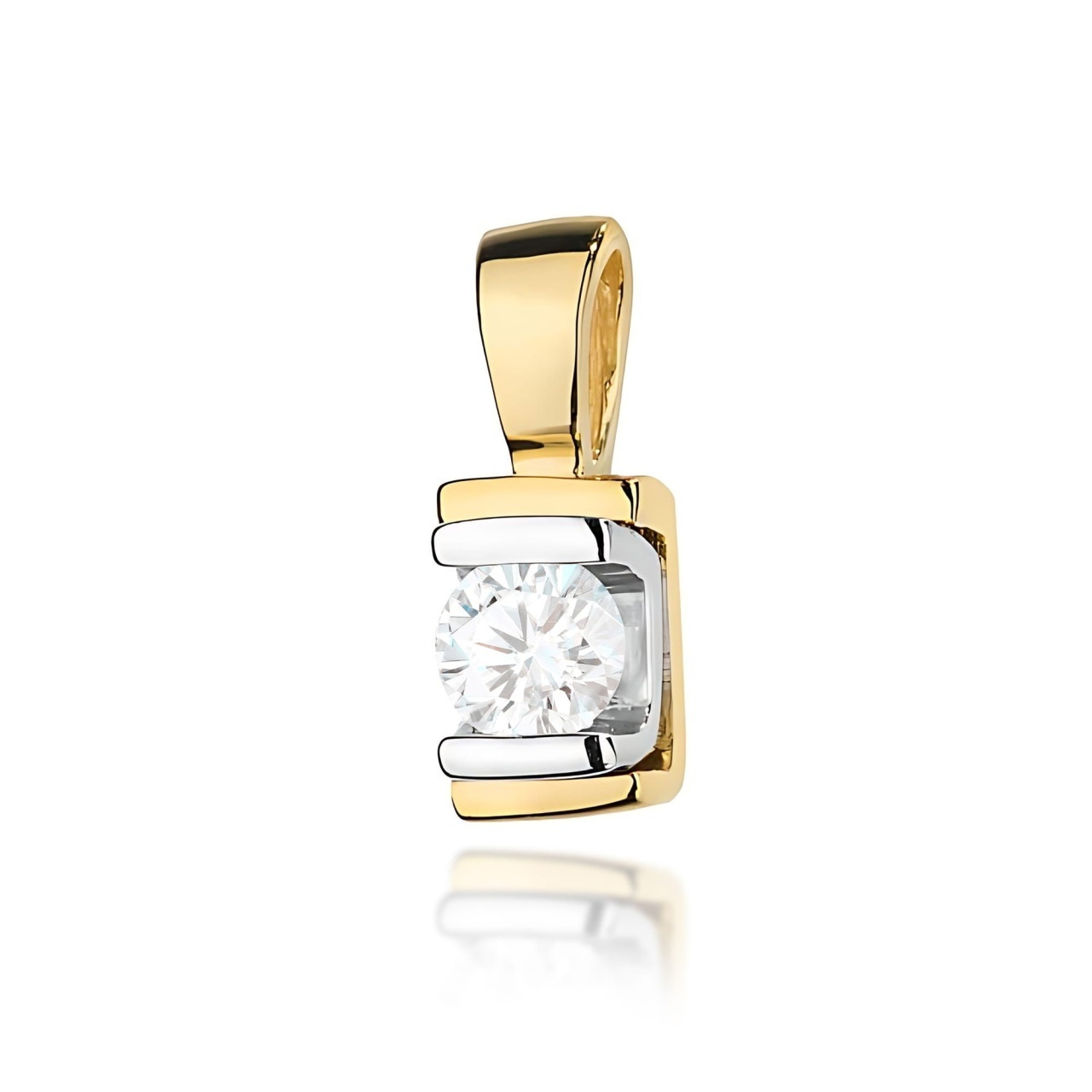 Pandantiv Aur 14K cu Diamant Natural 0.10 ct