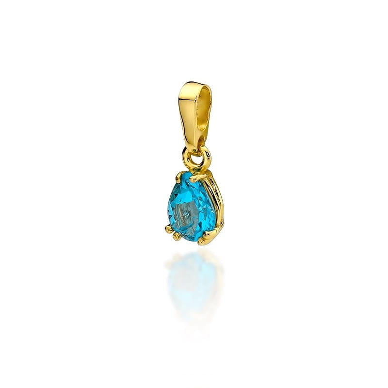 Pandantiv Aur 14K cu Topaz Swiss 0.90 ct