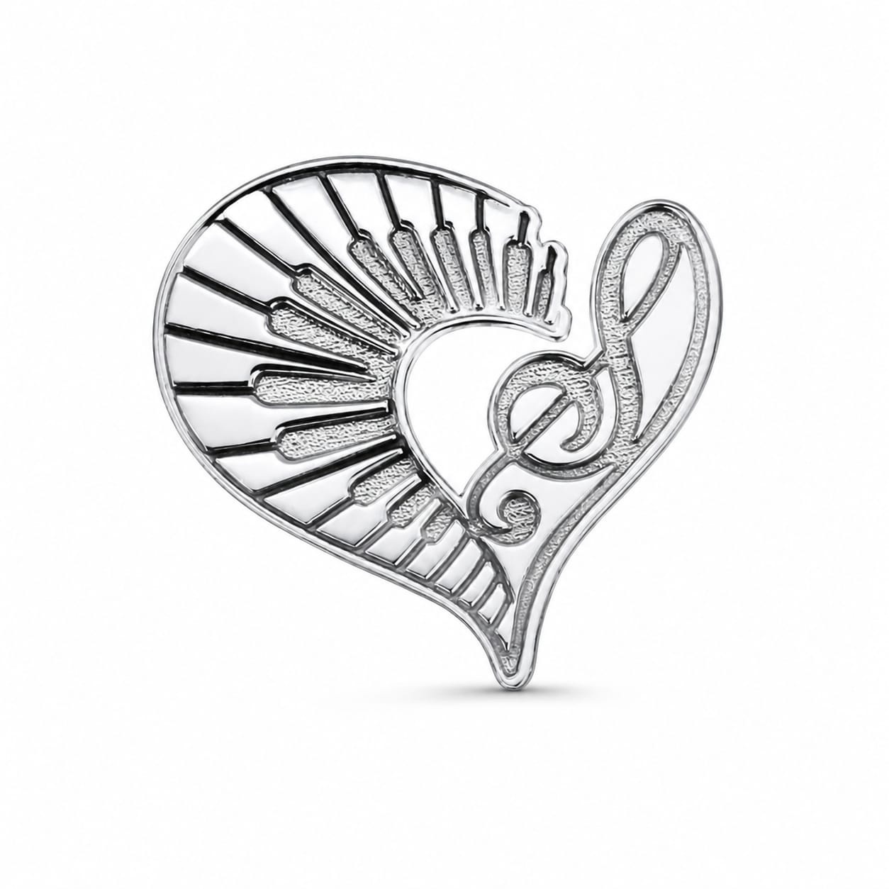 Pin personalizat din Argint 925 - Piano Heart