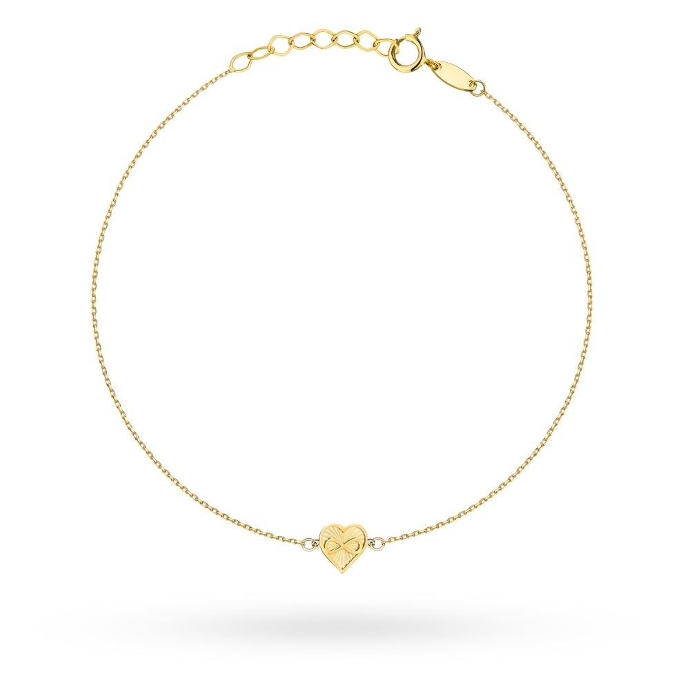 Bratara Aur 14K cu Inima Diamantata si Simbolul Infinitului