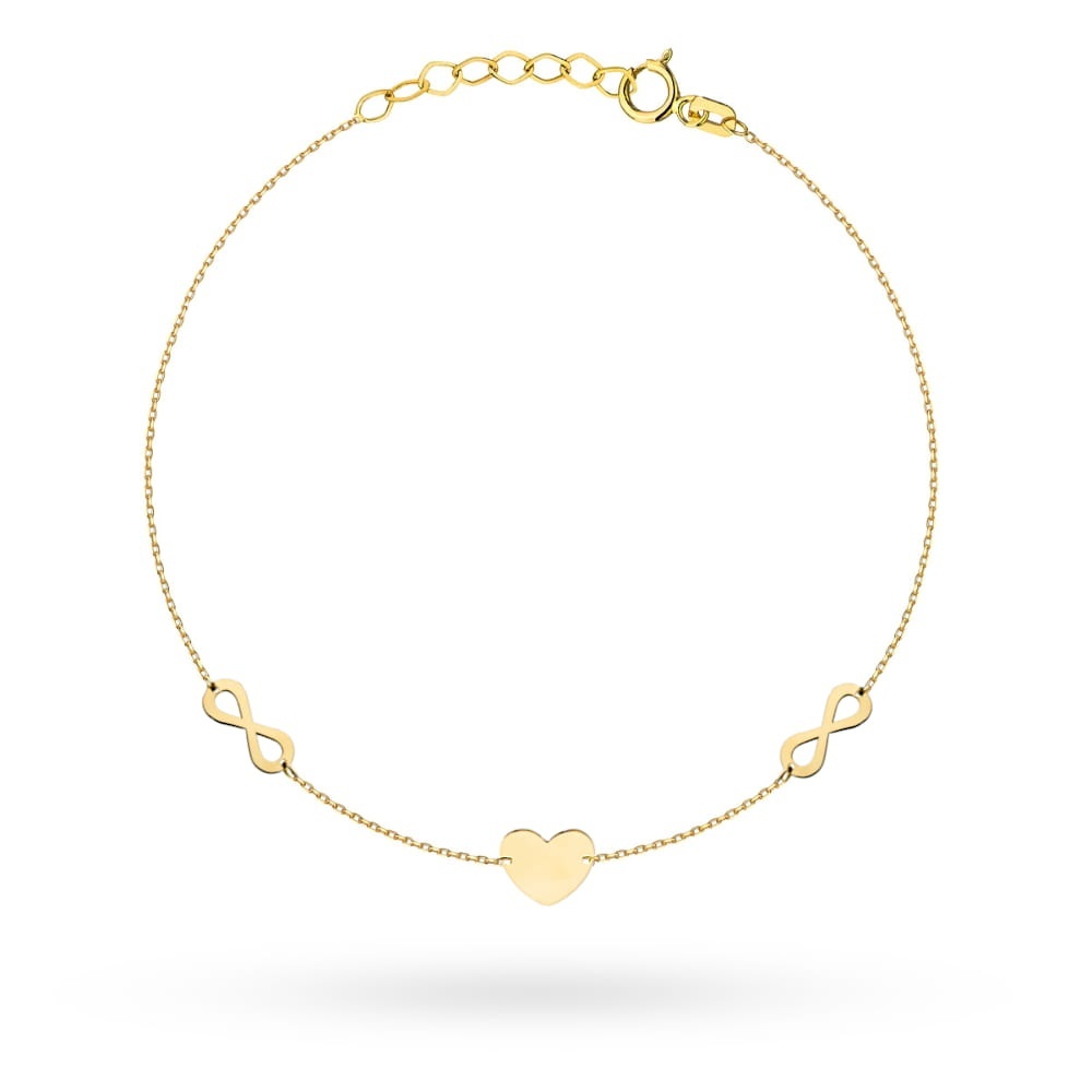 Bratara Aur 14k cu Inima si Infinit