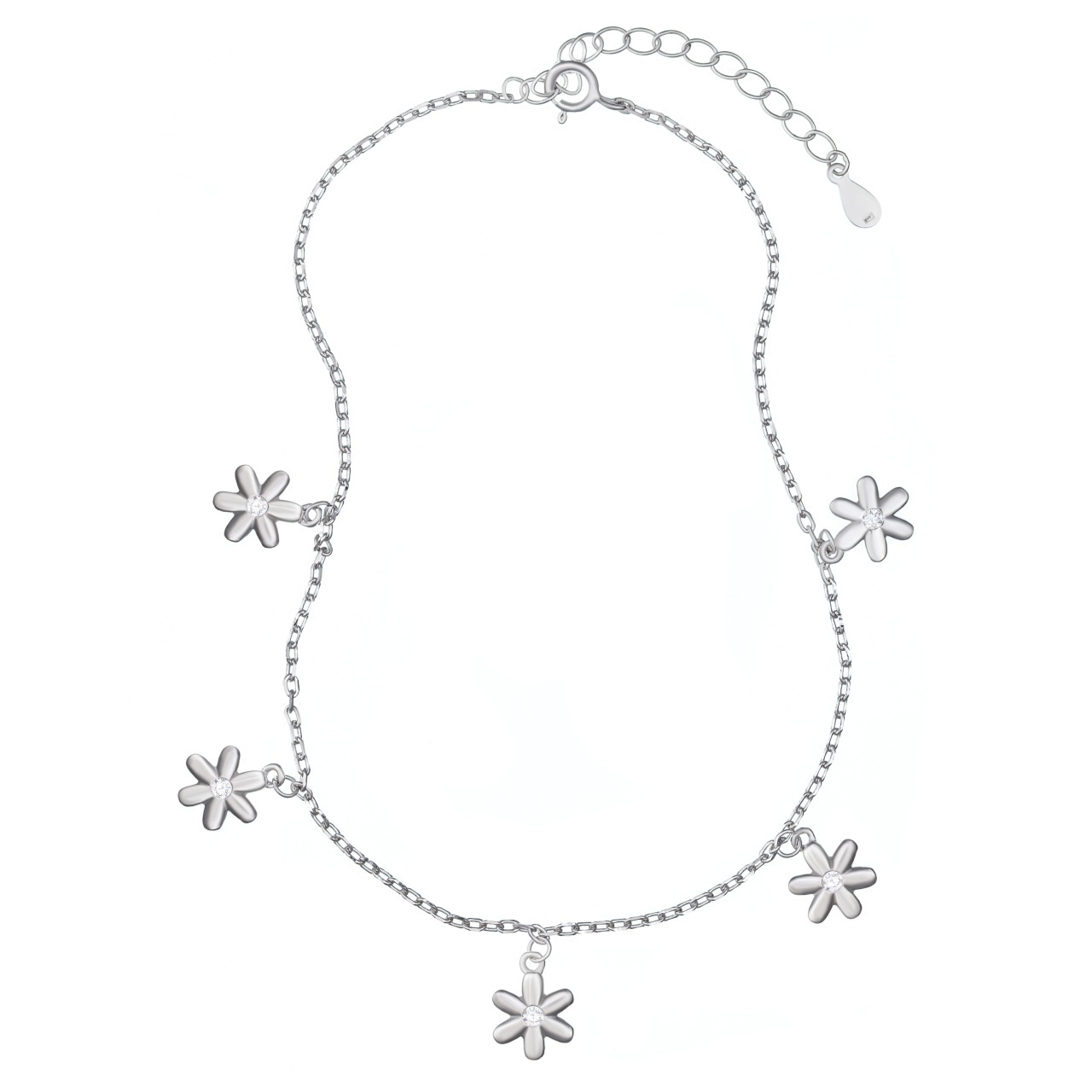 Bratara Flower Charms din Argint 925 pentru picior