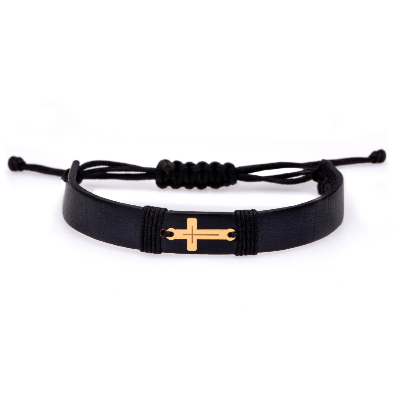 Bratara Have Faith din AUR 14K si Piele Naturală
