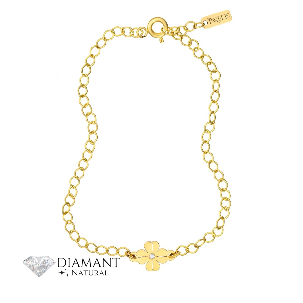 Brățară Lucky Diamond cu zale din AUR 14K