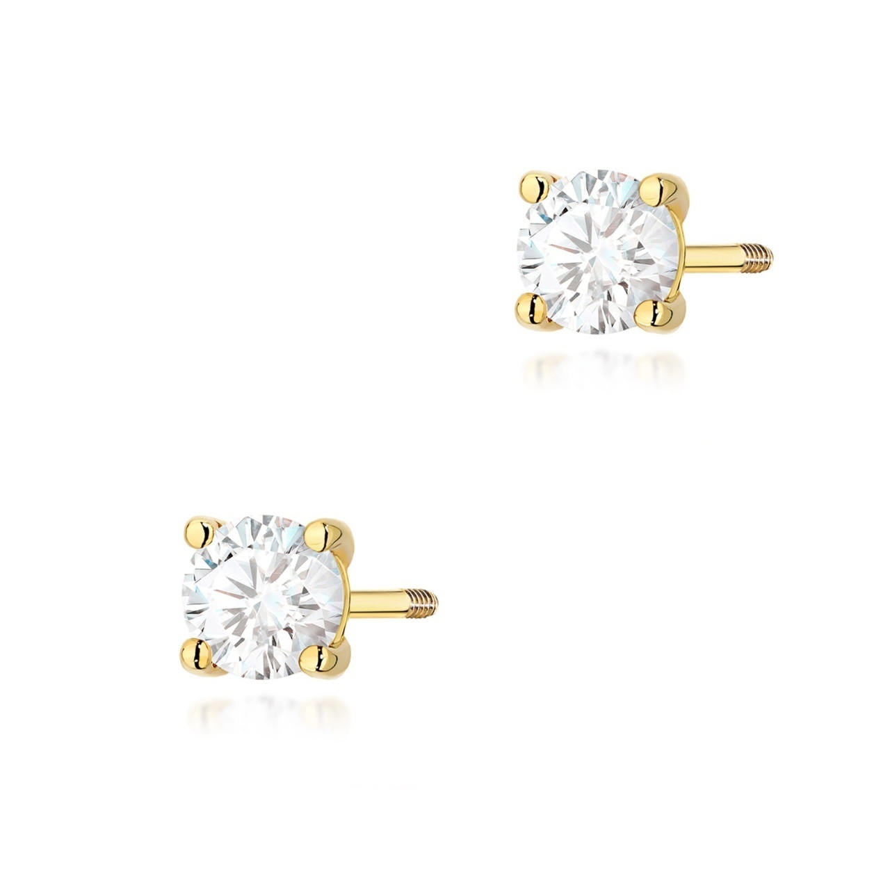Cercei Aur 14K cu Diamant de Laborator 0.40 ct Filet cu Protectie
