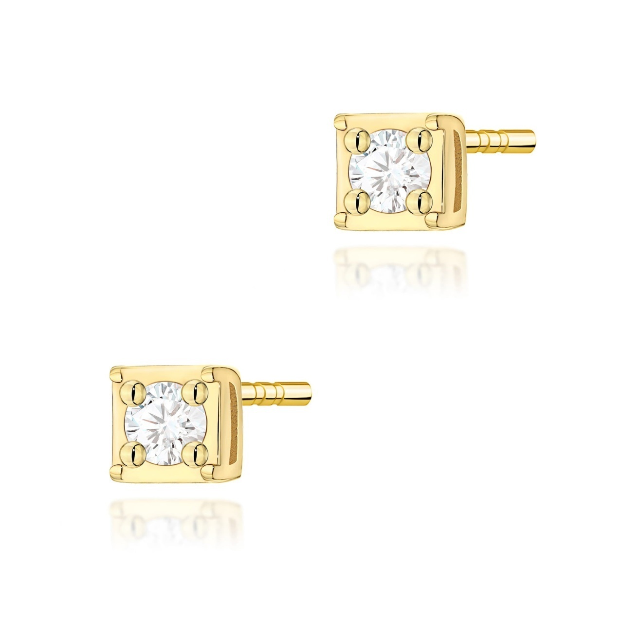 Cercei Aur 14K cu Diamant Natural 0.03 ct
