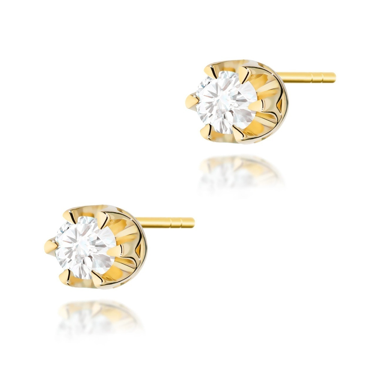 Cercei Aur 14K cu Diamant Natural 0.12 ct